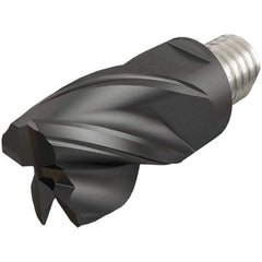 Iscar - MM EC-CF Grade IC908 Carbide End Milling Tip Insert - TiAlN/TiN Finish, 4 Flutes, 25mm Cutting Diam, 28mm Depth of Cut, 43mm Extension - Apex Tool & Supply
