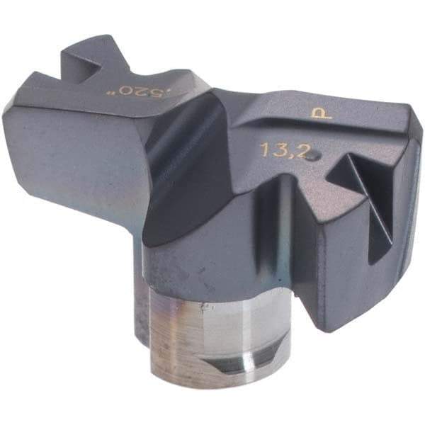 Iscar - 13.21mm Diam Grade IC908 Replaceable Drill Tip - Carbide, TiAlN/TiN Finish - Apex Tool & Supply