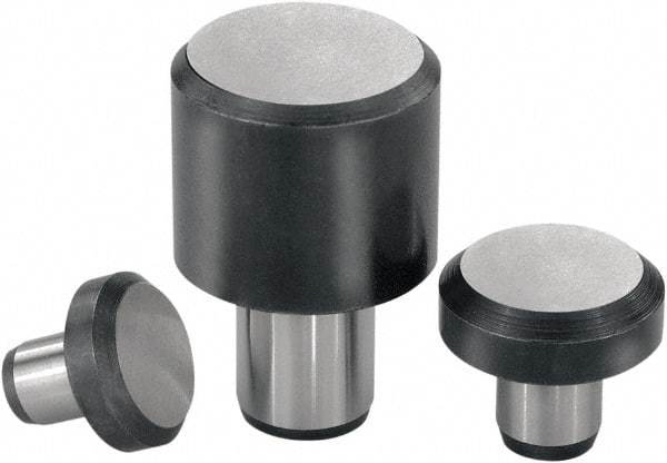 KIPP - 0.5118" OAL, 0.1772" Head Height, 0.3937" OD, Tool Steel, Ground, Press Fit Rest Button - Uncoated, 0.2362" Pin Diam - Apex Tool & Supply
