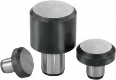 KIPP - 0.9449" OAL, 0.4724" Head Height, 0.7874" OD, Tool Steel, Ground, Press Fit Rest Button - Uncoated, 0.3937" Pin Diam - Apex Tool & Supply