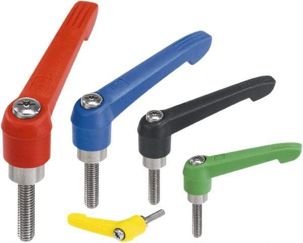 KIPP - 1/2-13, Fiberglass Reinforced Plastic Threaded Stud Adjustable Clamping Handle - 109mm OAL, 66mm High - Apex Tool & Supply