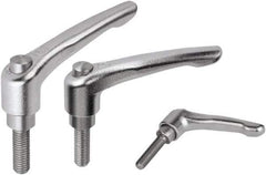 KIPP - 3/8-16, Stainless Steel Threaded Stud Adjustable Clamping Handle - 74.5mm OAL, 45.5mm High - Apex Tool & Supply