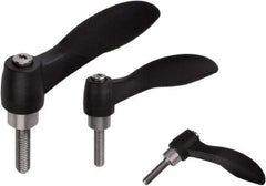 KIPP - #10-32, Fiberglass Reinforced Plastic & Thermoplastic SEBS Threaded Stud Adjustable Clamping Handle - 48.1mm OAL, 33.5mm High - Apex Tool & Supply