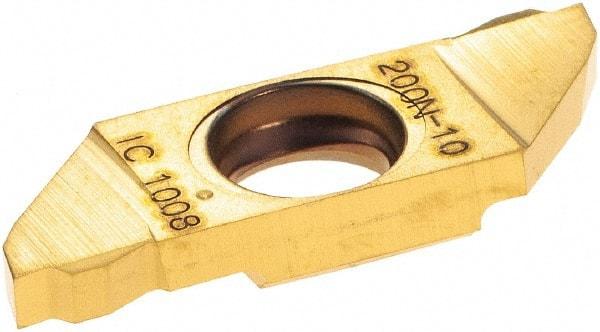 Iscar - SCIL22200 IC1008 Grade, 0.0787" Cutting Width, Carbide Cutoff Insert - Neutral Lead Angle, 0.0039" Cnr Rad, TiAlN/TiN Coated, Single End - Apex Tool & Supply