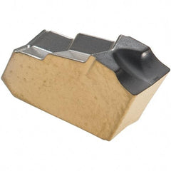 Iscar - GFN4 J IC808 Grade, 0.1575" Cutting Width, Carbide Cutoff Insert - Neutral Lead Angle, 0.0098" Cnr Rad, TiN/TiAlN Coated, Single End - Apex Tool & Supply