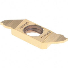 Iscar - SCIL22100 IC1008 Grade, 0.0394" Cutting Width, Carbide Cutoff Insert - Neutral Lead Angle, TiAlN/TiN Coated, Single End - Apex Tool & Supply