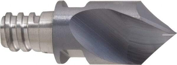 Iscar - MM ECD Grade IC908 Carbide Spotting Drill Milling Tip Insert - TiAlN/TiN Finish, 1 Flute, 8mm Cutting Diam, 15mm Extension - Apex Tool & Supply