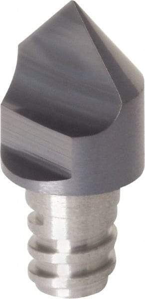 Iscar - MM EPG Grade IC908 Carbide End Milling Tip Insert - TiAlN/TiN Finish, 1 Flute, 8mm Cutting Diam, 10mm Extension, 0.0079" Cnr Rad - Apex Tool & Supply