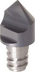 Iscar - MM EPG Grade IC908 Carbide End Milling Tip Insert - TiAlN/TiN Finish, 1 Flute, 8mm Cutting Diam, 10mm Extension, 0.0079" Cnr Rad - Apex Tool & Supply