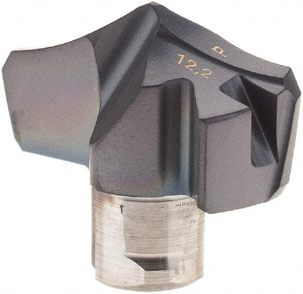 Iscar - Series HCP-IQ, 12.19mm Diam Grade IC908 Replaceable Drill Tip - Carbide, TiAlN/TiN Finish, 12 Seat Size - Apex Tool & Supply