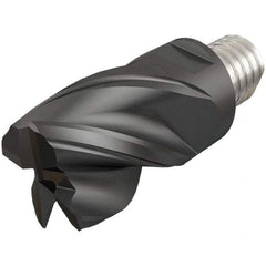 Iscar - MM EC Grade IC908 Carbide End Milling Tip Insert - TiAlN/TiN Finish, 12 Flutes, 25mm Cutting Diam, 28mm Depth of Cut, 43mm Extension - Apex Tool & Supply