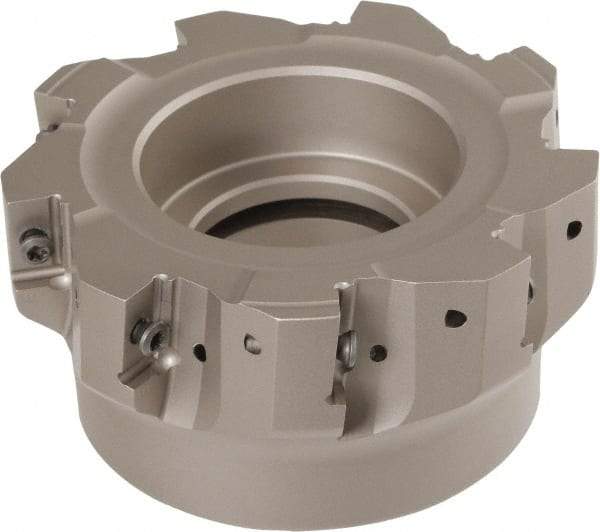 Iscar - 9 Inserts, 4" Cut Diam, 1-1/2" Arbor Diam, 0.708" Max Depth of Cut, Indexable Square-Shoulder Face Mill - 1-3/4" High, P290 AC.T 1806.. Insert Compatibility, Through Coolant, Series MillShred - Apex Tool & Supply