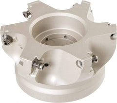 Iscar - 6 Inserts, 100mm Cut Diam, 31.75mm Arbor Diam, 13mm Max Depth of Cut, Indexable Square-Shoulder Face Mill - 50mm High, HM390 TD.T 1505.. Insert Compatibility, Through Coolant, Series HeliIQMill - Apex Tool & Supply