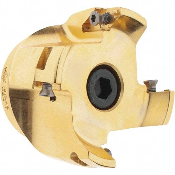 Iscar - 4 Inserts, 3" Cut Diam, 1" Arbor Diam, 0.394" Max Depth of Cut, Indexable Square-Shoulder Face Mill - 2-1/4" High, HSM90S APCR 1405.. Insert Compatibility, Through Coolant, Series Helialu - Apex Tool & Supply