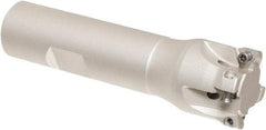 Iscar - 1" Cut Diam, 0.2" Max Depth of Cut, 3/4" Shank Diam, 3-1/2" OAL, Indexable Square Shoulder Helical End Mill - HM390 TCKT 0703PCTR Inserts, Weldon Shank, 90° Lead Angle, Through Coolant, Series HeliIQMill - Apex Tool & Supply