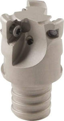 Iscar - 20mm Cut Diam, 5mm Max Depth of Cut, 33.8mm OAL, Indexable Square Shoulder Helical End Mill - HM390 TCKT 0703PCTR Inserts, T12 Modular Connection, 90° Lead Angle, Through Coolant - Apex Tool & Supply