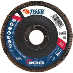 ‎4-1/2″ Saber Tooth Ceramic Abrasive Flap Disc, Angled, Phenolic Backing, 40C, 7/8″ Arbor Hole - Apex Tool & Supply