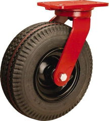 Hamilton - 10" Diam, Rubber Swivel Caster - 480 Lb Capacity, Top Plate Mount, 4-1/2" x 6-1/2" Plate, Sealed Precision Ball Bearing - Apex Tool & Supply