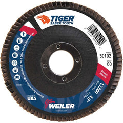 ‎4-1/2″ Saber Tooth Ceramic Abrasive Flap Disc, Angled, Phenolic Backing, 60C, 7/8″ Arbor Hole - Apex Tool & Supply