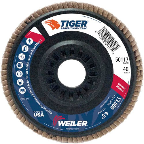 DISC FLAP 4-1/2X7/8 40 GRIT TYPE 29 - Apex Tool & Supply