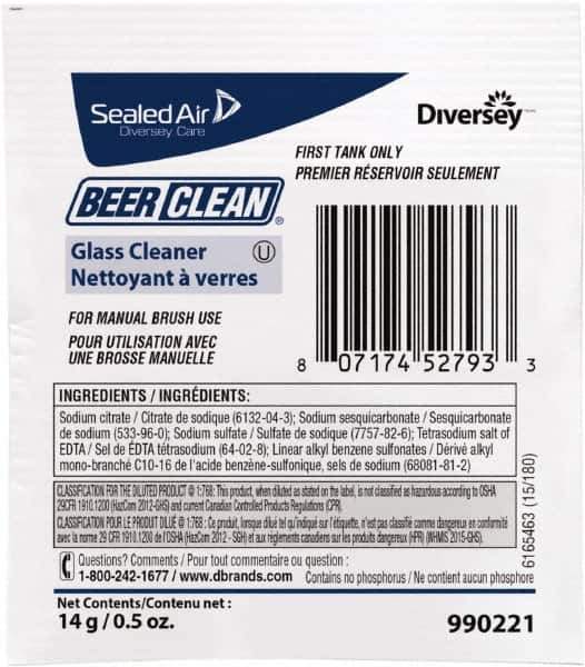 Diversey - 0.50 oz Packet Unscented Glass Cleaner - Use on Beverage Glass - Apex Tool & Supply