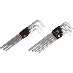 Wiha - 22 Piece, L-Key Long Arm Ball End Hex Key Set - 1.5 to 10mm Range, Chrome Vanadium Molybdenum - Apex Tool & Supply