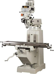 Enco - 10" Table Width x 54" Table Length, Variable Speed Pulley Control, 3 Phase Knee Milling Machine - R8 Spindle Taper, 3 hp - Apex Tool & Supply