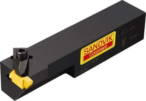 Sandvik Coromant - TLE, Internal or External, Right Hand, 1/8" Max Depth of Cut, Indexable Grooving Tool Holder - TLG-2125L Insert Compatibility, 1" Shank Height, 1" Shank Width, 5" OAL - Apex Tool & Supply
