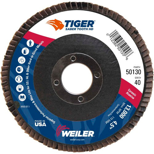‎4-1/2 Saber Tooth High Density Ceramic Abrasive, 40C, 7/8″ Arbor Hole - Apex Tool & Supply