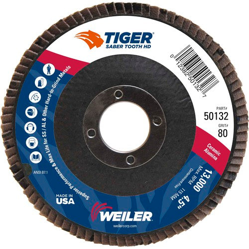 ‎4-1/2 Saber Tooth High Density Ceramic Abrasive, 80C, 7/8″ Arbor Hole - Apex Tool & Supply