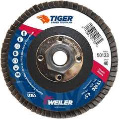‎4-1/2 Saber Tooth High Density Ceramic Abrasive, 40C, 5/8″-11 UNC Nut - Apex Tool & Supply