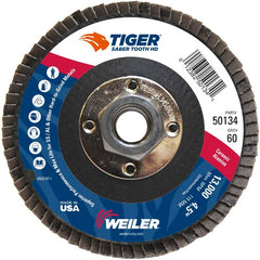 ‎4-1/2 Saber Tooth High Density Ceramic Abrasive, 60C, 5/8″-11 UNC Nut - Apex Tool & Supply