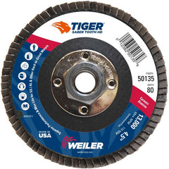 ‎4-1/2 Saber Tooth High Density Ceramic Abrasive, 80C, 5/8″-11 UNC Nut - Apex Tool & Supply