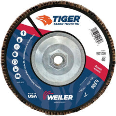 7″ Saber Tooth High Density Ceramic Abrasive, 40C, 5/8″-11 UNC Nut - Apex Tool & Supply
