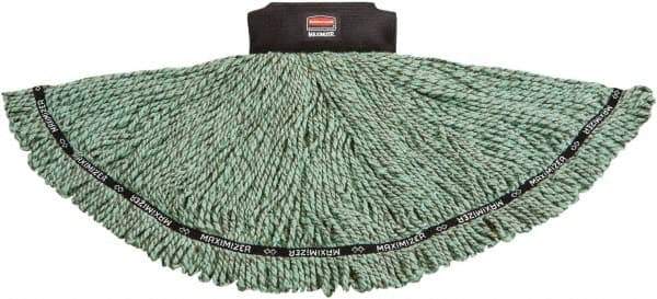 Rubbermaid - 2-1/2" Black Head Band, Medium Blended Fiber Loop End Mop Head - 4 Ply, Clamp Jaw & Side Loading Connection - Apex Tool & Supply