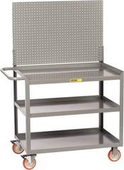 Little Giant - 1,200 Lb Capacity, 3 Shelf Mobile Workstation - 48" Wide x 24" Deep x 59-1/2" High, Steel, Gray - Apex Tool & Supply
