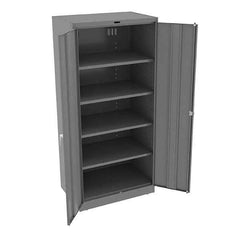 Tennsco - 5 Shelf Locking Storage Cabinet - Steel, 36" Wide x 24" Deep x 78" High, Medium Gray - Apex Tool & Supply