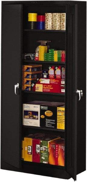 Tennsco - 5 Shelf Locking Storage Cabinet - Steel, 36" Wide x 18" Deep x 78" High, Black - Apex Tool & Supply