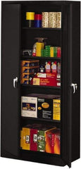 Tennsco - 5 Shelf Locking Storage Cabinet - Steel, 36" Wide x 18" Deep x 78" High, Black - Apex Tool & Supply