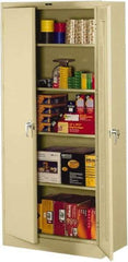 Tennsco - 5 Shelf Locking Storage Cabinet - Steel, 36" Wide x 18" Deep x 78" High, Sand - Apex Tool & Supply