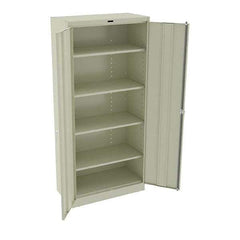 Tennsco - 5 Shelf Locking Storage Cabinet - Steel, 36" Wide x 18" Deep x 78" High, Champagne/Putty - Apex Tool & Supply