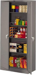 Tennsco - 5 Shelf Locking Storage Cabinet - Steel, 36" Wide x 18" Deep x 78" High, Medium Gray - Apex Tool & Supply