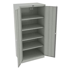 Tennsco - 5 Shelf Locking Storage Cabinet - Steel, 36" Wide x 24" Deep x 78" High, Light Gray - Apex Tool & Supply