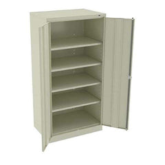 Tennsco - 5 Shelf Locking Storage Cabinet - Steel, 36" Wide x 24" Deep x 72" High, Champagne/Putty - Apex Tool & Supply