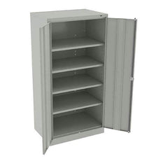 Tennsco - 5 Shelf Locking Storage Cabinet - Steel, 36" Wide x 24" Deep x 72" High, Light Gray - Apex Tool & Supply