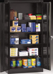 Tennsco - 5 Shelf Locking Storage Cabinet - Steel, 36" Wide x 18" Deep x 72" High, Black - Apex Tool & Supply