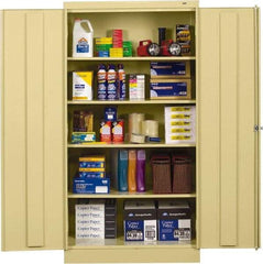 Tennsco - 5 Shelf Locking Storage Cabinet - Steel, 36" Wide x 18" Deep x 72" High, Sand - Apex Tool & Supply