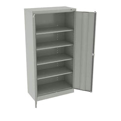 Tennsco - 5 Shelf Locking Storage Cabinet - Steel, 36" Wide x 18" Deep x 72" High, Light Gray - Apex Tool & Supply