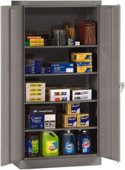 Tennsco - 5 Shelf Locking Storage Cabinet - Steel, 36" Wide x 18" Deep x 72" High, Medium Gray - Apex Tool & Supply