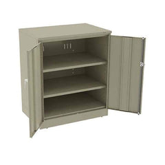 Tennsco - 3 Shelf Locking Storage Cabinet - Steel, 36" Wide x 24" Deep x 42" High, Sand - Apex Tool & Supply